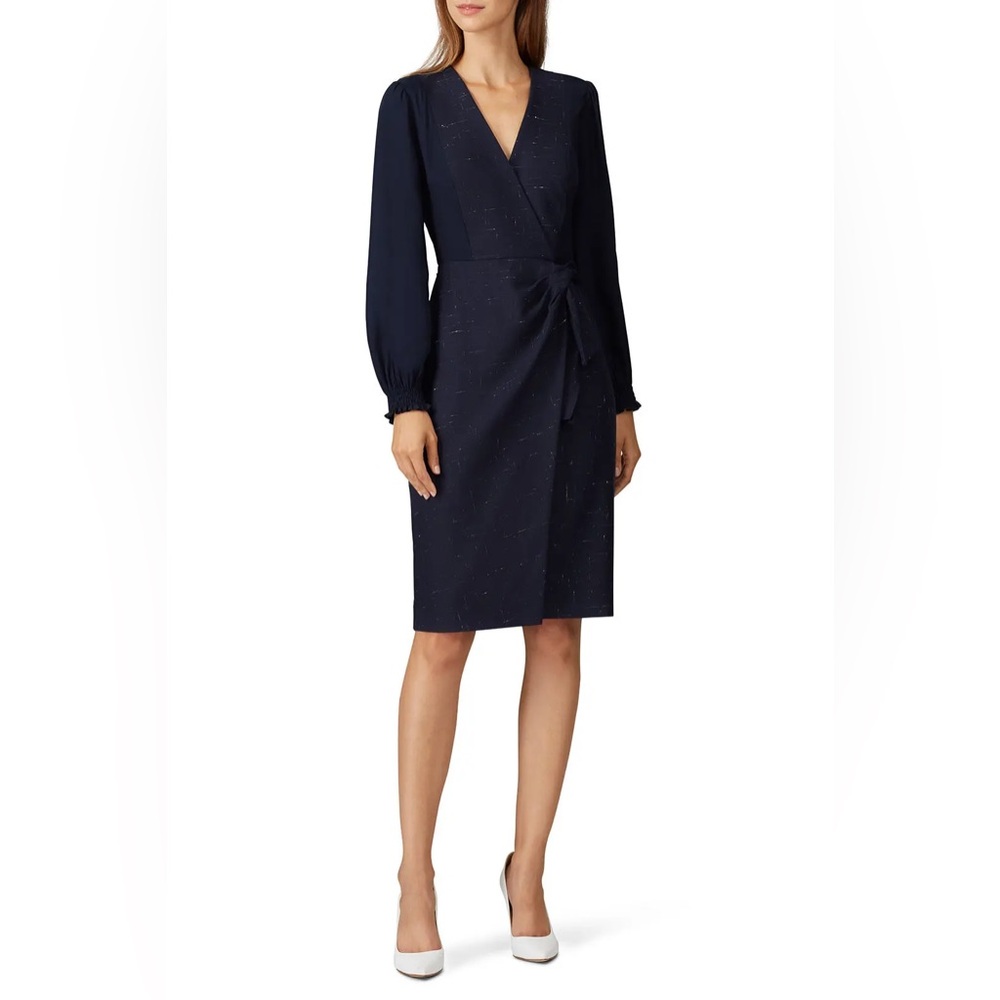 Rebecca Taylor Navy Long Sleeve Wrap Dress